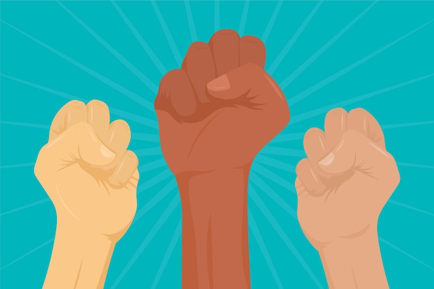 Free Vector multiracial raised fists