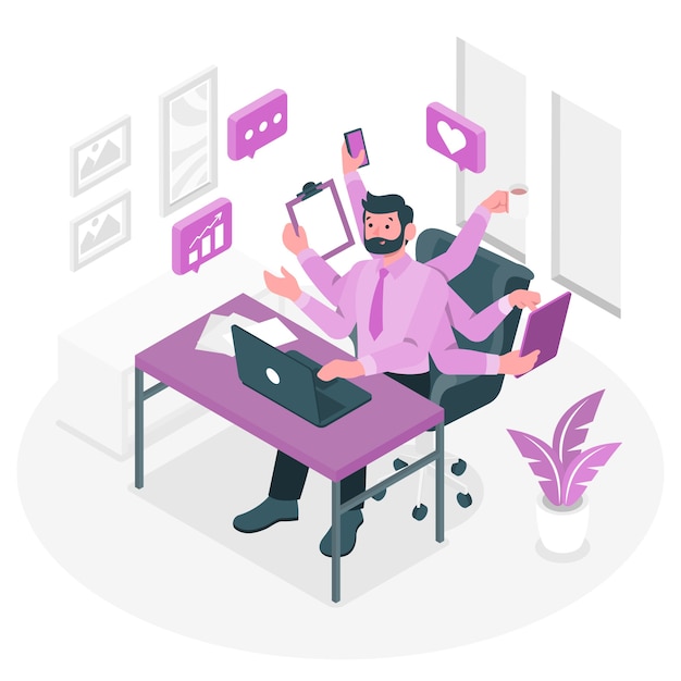 Free Vector multitasking concept illustration