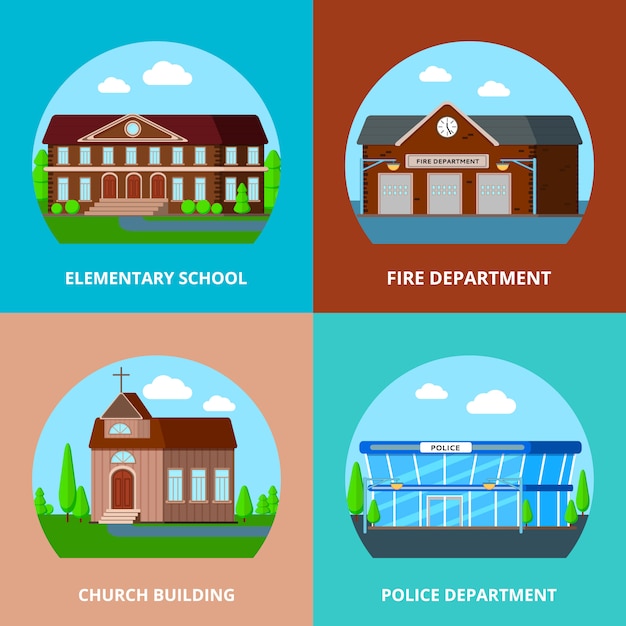 Free Vector municipal buildings  