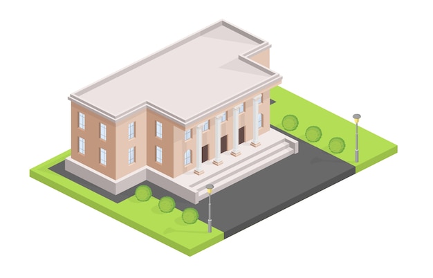 Free Vector museum building isometric illustration