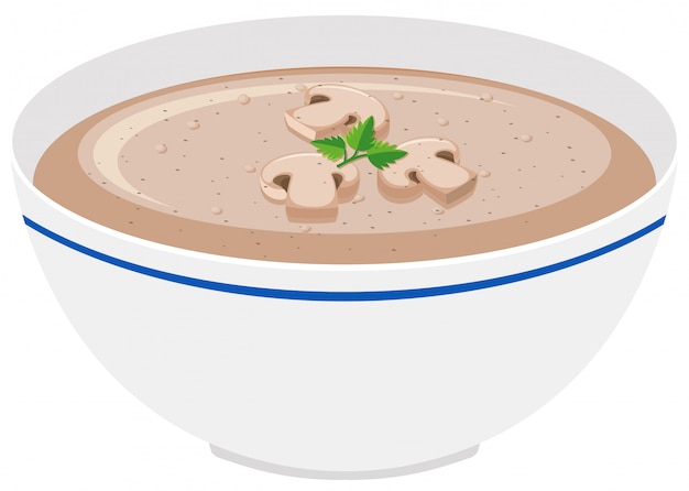 Mushroom cream soup in bowl