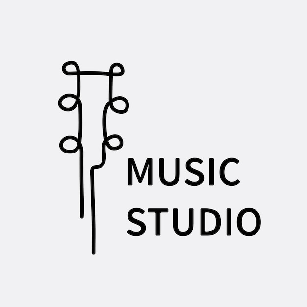 Music business logo template, branding design vector, music studio text