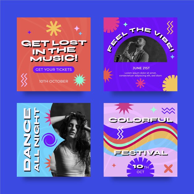 Music colorful template design