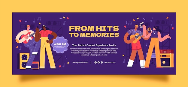 Music concert  facebook cover template