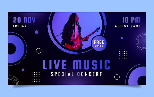 Free Vector music concert facebook post template