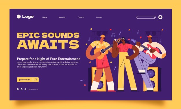 Music concert  landing page template