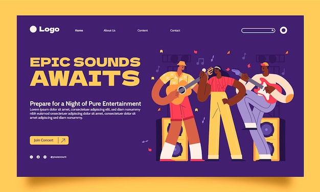 Music concert  landing page template