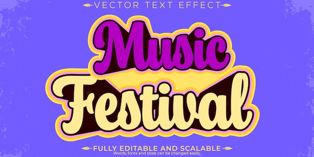 Free Vector music editable text effect editable party and dance text style