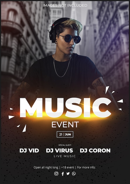 Music Event modern poster Template