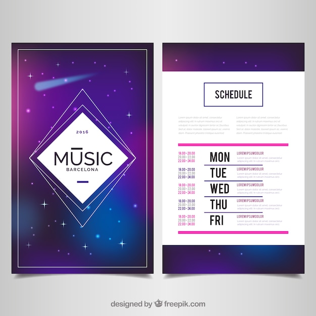 Music event poster, space theme 