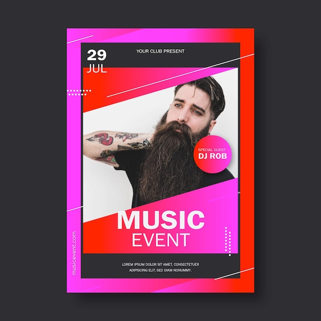 Free Vector music event poster template