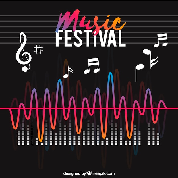 Music festival background in flat style