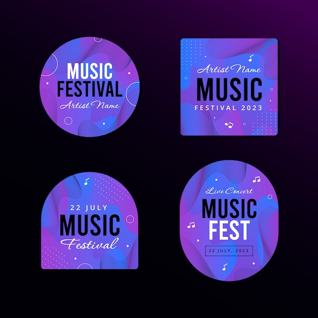 Music festival badges  template design