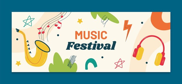 Music festival facebook cover template