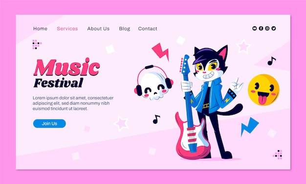 Music festival landing page template