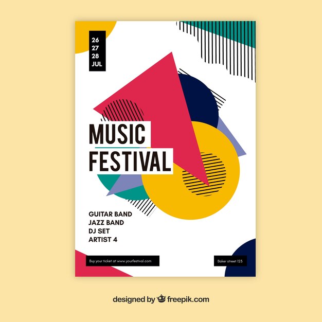 Music festival poster in abstract style