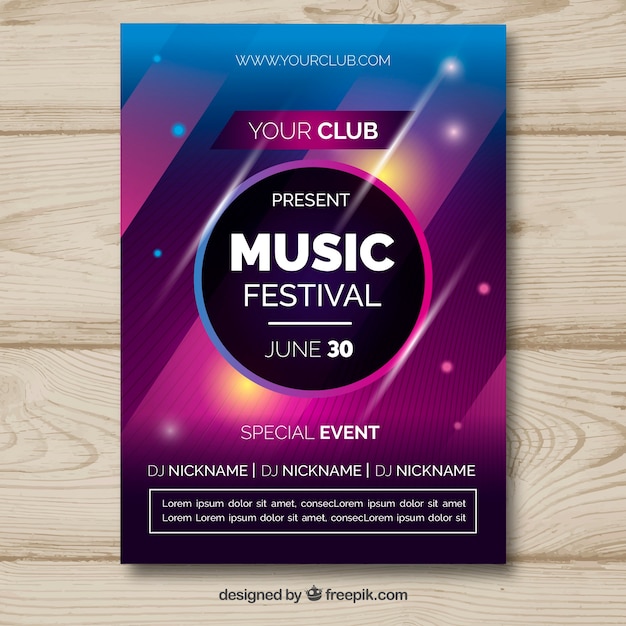 Music festival poster in abstract style