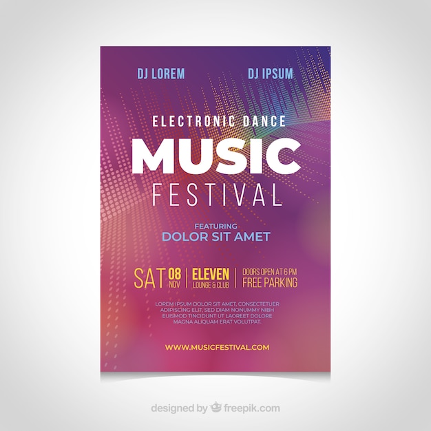 Music festival poster in abstract style