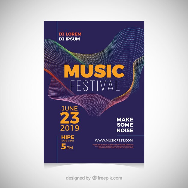 Music festival poster in abstract style