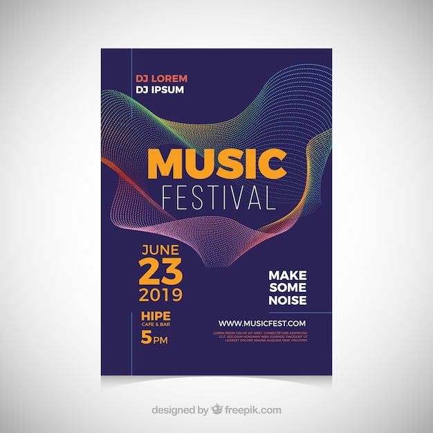 Music festival poster in abstract style