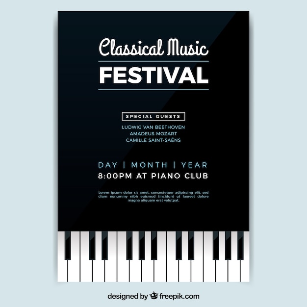 Free Vector music festival poster in flat style