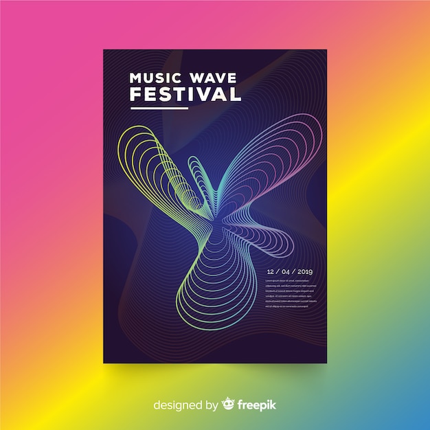 Free Vector music festival poster template