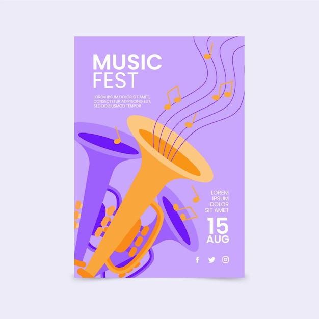 Music festival poster template