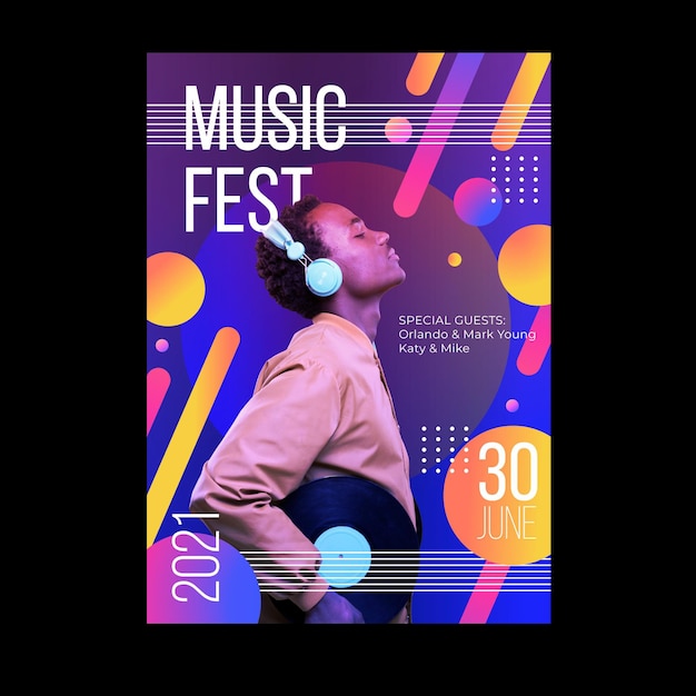 Music festival poster template