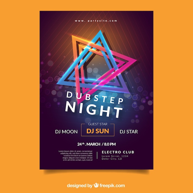 Music festival poster with abstract shapes