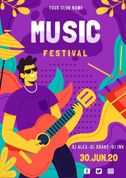 Music festival poster with guitarist