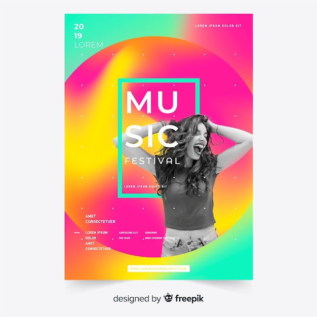 Free vector music festival poster