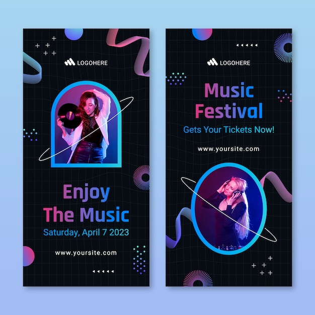 Music festival vertical banner