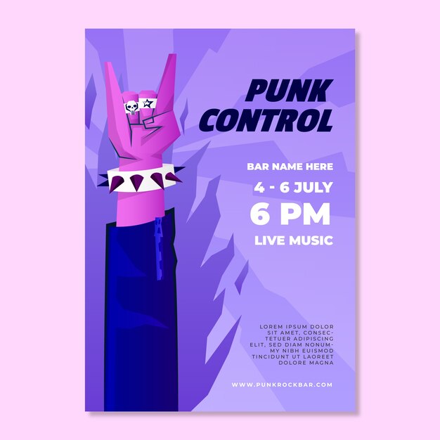 Music gradient punk rock band poster