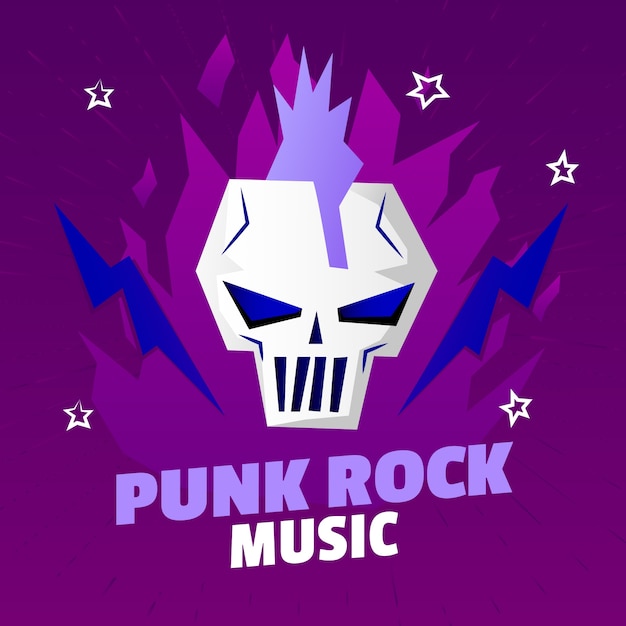 Music gradient punk rock illustration