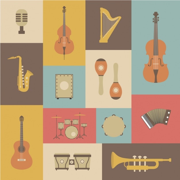 Free Vector music instruments collection