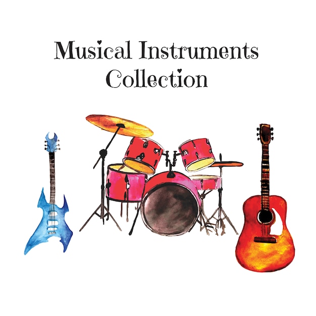 Free Vector music instruments collection