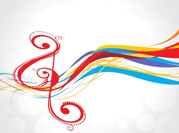 Free Vector music note with abstract rainbow wave lien backgroundvectorillustrationxaxa