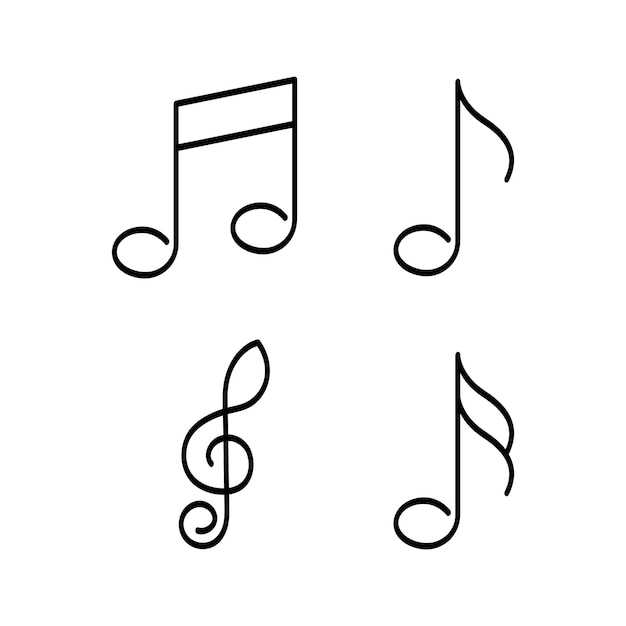 Free vector music notes doodle style