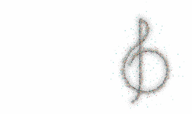 Music notes Particle Design Icon, vector illustration