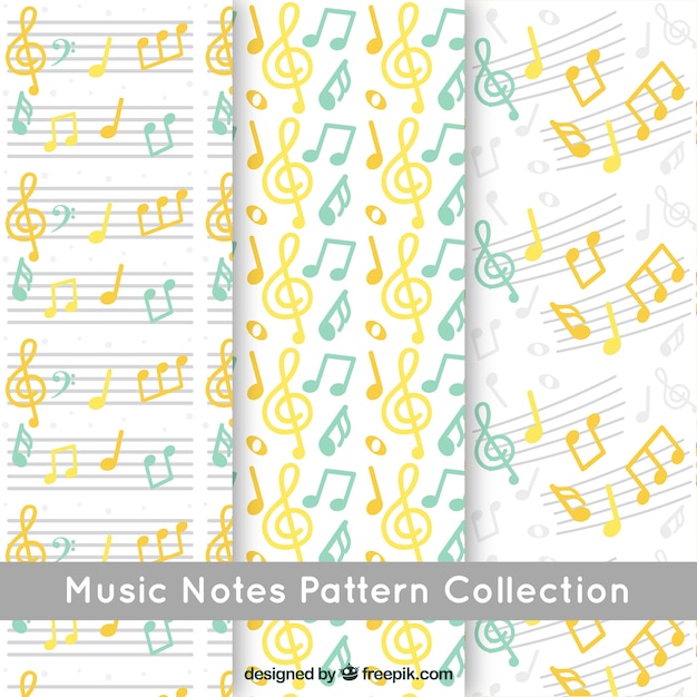 Free Vector music notes pattern background collection