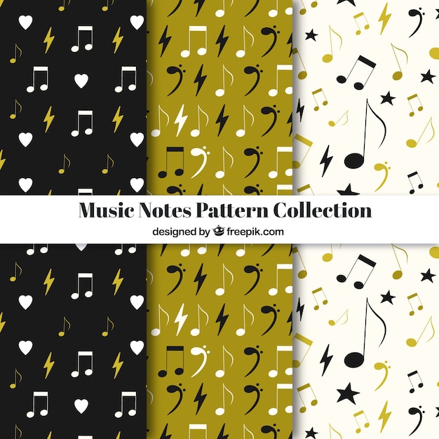 Free Vector music notes pattern collection