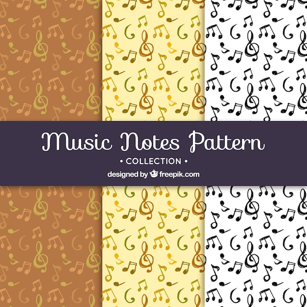 Free Vector music notes pattern collection