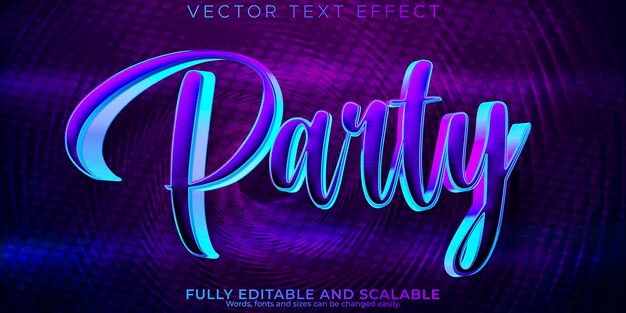 Music party text effect editable disco club text style