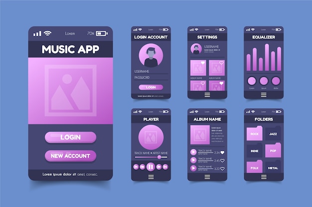 Music player app interface concept