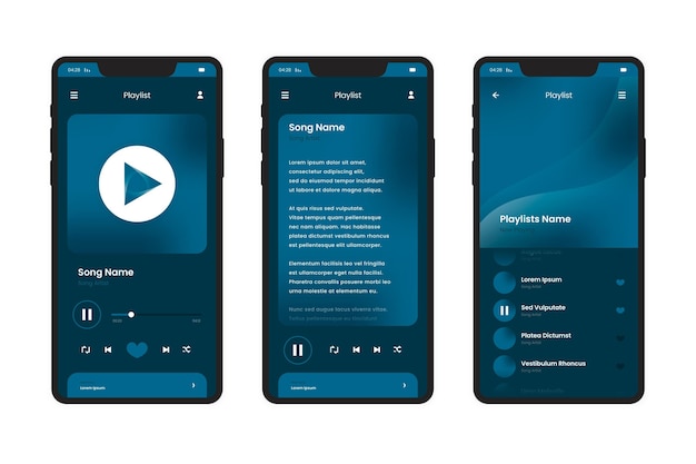 Music player app interface concept