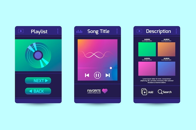 Music player app interface