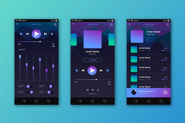 Music player app interface