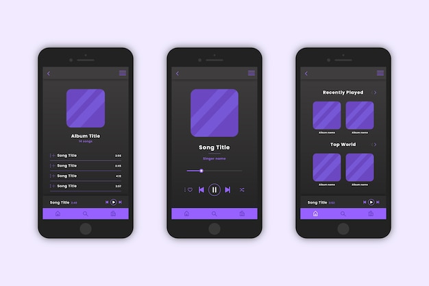 Music player application interface