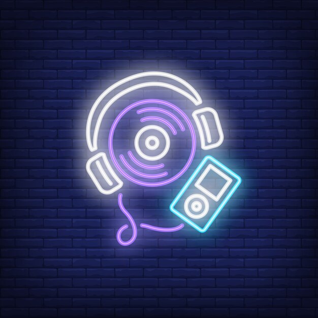 Music player neon sign