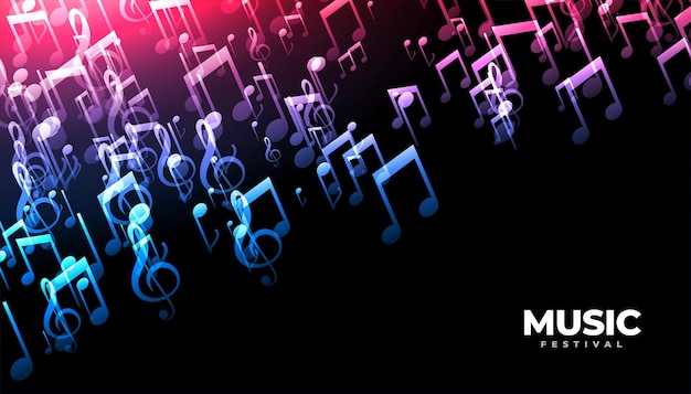 Music sound notes background design